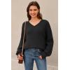 image:imageArachampCloz Womens Wool Blend Oversized V Neck Casual Sweaters 2025Black