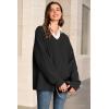 image:imageArachampCloz Womens Wool Blend Oversized V Neck Casual Sweaters 2025Black