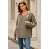 image:imageArachampCloz Womens Wool Blend Oversized V Neck Casual Sweaters 2025Camel