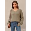image:imageArachampCloz Womens Wool Blend Oversized V Neck Casual Sweaters 2025Camel