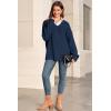 image:imageArachampCloz Womens Wool Blend Oversized V Neck Casual Sweaters 2025Dark Blue