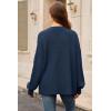 image:imageArachampCloz Womens Wool Blend Oversized V Neck Casual Sweaters 2025Dark Blue