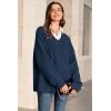 image:imageArachampCloz Womens Wool Blend Oversized V Neck Casual Sweaters 2025Dark Blue