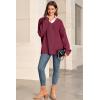 image:imageArachampCloz Womens Wool Blend Oversized V Neck Casual Sweaters 2025Dark Red