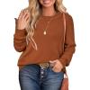 image:imageArachampCloz Womens Plus Size Wool Blend Sweater Fall Long Sleeve Tops 2025Caramel