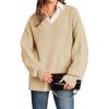 image:imageArachampCloz Womens Wool Blend Oversized V Neck Casual Sweaters 2025Apricot