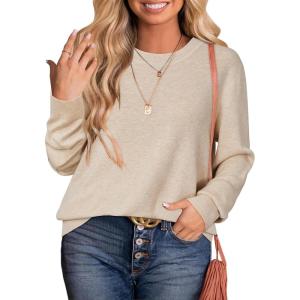 image:imageArachampCloz Womens Plus Size Wool Blend Sweater Fall Long Sleeve Tops 2025Apricot