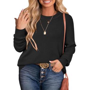 image:imageArachampCloz Womens Plus Size Wool Blend Sweater Fall Long Sleeve Tops 2025Black