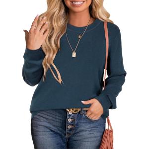 image:imageArachampCloz Womens Plus Size Wool Blend Sweater Fall Long Sleeve Tops 2025Dark Blue
