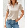 image:imageArachampCloz Womens Wool Blend Knit Spring Summer Business Casual Lightweight Short Sleeve Sweater Pullover 2026Apricot