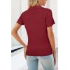 image:imageArachampCloz Womens Wool Blend Knit Spring Summer Business Casual Lightweight Short Sleeve Sweater Pullover 2026Burgundy Red