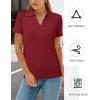 image:imageArachampCloz Womens Wool Blend Knit Spring Summer Business Casual Lightweight Short Sleeve Sweater Pullover 2026Burgundy Red
