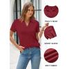 image:imageArachampCloz Womens Wool Blend Knit Spring Summer Business Casual Lightweight Short Sleeve Sweater Pullover 2026Burgundy Red