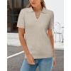 image:imageArachampCloz Womens Wool Blend Knit Spring Summer Business Casual Lightweight Short Sleeve Sweater Pullover 2026Cable Knitapricot
