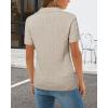 image:imageArachampCloz Womens Wool Blend Knit Spring Summer Business Casual Lightweight Short Sleeve Sweater Pullover 2026Cable Knitapricot