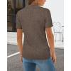 image:imageArachampCloz Womens Wool Blend Knit Spring Summer Business Casual Lightweight Short Sleeve Sweater Pullover 2026Cable Knitcoffee