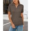 image:imageArachampCloz Womens Wool Blend Knit Spring Summer Business Casual Lightweight Short Sleeve Sweater Pullover 2026Cable Knitcoffee