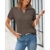 image:imageArachampCloz Womens Wool Blend Knit Spring Summer Business Casual Lightweight Short Sleeve Sweater Pullover 2026Cable Knitcoffee