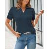 image:imageArachampCloz Womens Wool Blend Knit Spring Summer Business Casual Lightweight Short Sleeve Sweater Pullover 2026Cable Knitdark Blue