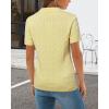 image:imageArachampCloz Womens Wool Blend Knit Spring Summer Business Casual Lightweight Short Sleeve Sweater Pullover 2026Cable Knityellow