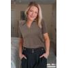 image:imageArachampCloz Womens Wool Blend Knit Spring Summer Business Casual Lightweight Short Sleeve Sweater Pullover 2026Coffee