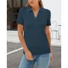 image:imageArachampCloz Womens Wool Blend Knit Spring Summer Business Casual Lightweight Short Sleeve Sweater Pullover 2026Dark Blue