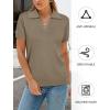 image:imageArachampCloz Womens Wool Blend Knit Spring Summer Business Casual Lightweight Short Sleeve Sweater Pullover 2026Khaki