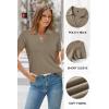 image:imageArachampCloz Womens Wool Blend Knit Spring Summer Business Casual Lightweight Short Sleeve Sweater Pullover 2026Khaki