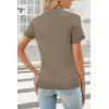 image:imageArachampCloz Womens Wool Blend Knit Spring Summer Business Casual Lightweight Short Sleeve Sweater Pullover 2026Khaki
