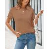 image:imageArachampCloz Womens Wool Blend Knit Spring Summer Business Casual Lightweight Short Sleeve Sweater Pullover 2026Mocha Mousse