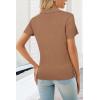 image:imageArachampCloz Womens Wool Blend Knit Spring Summer Business Casual Lightweight Short Sleeve Sweater Pullover 2026Mocha Mousse