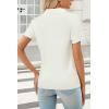 image:imageArachampCloz Womens Wool Blend Knit Spring Summer Business Casual Lightweight Short Sleeve Sweater Pullover 2026Offwhite