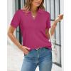 image:imageArachampCloz Womens Wool Blend Knit Spring Summer Business Casual Lightweight Short Sleeve Sweater Pullover 2026Rose Red