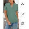 image:imageArachampCloz Womens Wool Blend Knit Spring Summer Business Casual Lightweight Short Sleeve Sweater Pullover 2026Sage Green