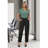 image:imageArachampCloz Womens Wool Blend Knit Spring Summer Business Casual Lightweight Short Sleeve Sweater Pullover 2026Sage Green