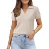 image:imageArachampCloz Womens Wool Blend Knit Spring Summer Business Casual Lightweight Short Sleeve Sweater Pullover 2026Apricot