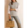 image:imageArachampCloz Womens Cotton Blend Cap Sleeve Side Slit Sweater Vest Fall Casual Tops 2025Khaki Grey