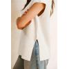 image:imageArachampCloz Womens Cotton Blend Cap Sleeve Side Slit Sweater Vest Fall Casual Tops 2025Offwhite