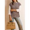 image:imageArachampCloz Womens Cotton Blend Cap Sleeve Side Slit Sweater Vest Fall Casual Tops 2025White Brown