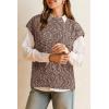image:imageArachampCloz Womens Cotton Blend Cap Sleeve Side Slit Sweater Vest Fall Casual Tops 2025White Brown