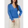 image:imageArachampCloz Womens Soft Cropped Cardigan Casual Lightweight Shrug Sweater TopsBlue