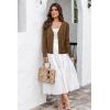image:imageArachampCloz Womens Soft Cropped Cardigan Casual Lightweight Shrug Sweater TopsCoffee