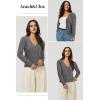 image:imageArachampCloz Womens Soft Cropped Cardigan Casual Lightweight Shrug Sweater TopsDark Gray