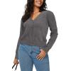 image:imageArachampCloz Womens Soft Cropped Cardigan Casual Lightweight Shrug Sweater TopsDark Gray