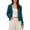 image:imageArachampCloz Womens Soft Cropped Cardigan Casual Lightweight Shrug Sweater TopsDark Green