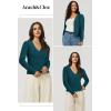 image:imageArachampCloz Womens Soft Cropped Cardigan Casual Lightweight Shrug Sweater TopsDark Green