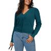 image:imageArachampCloz Womens Soft Cropped Cardigan Casual Lightweight Shrug Sweater TopsDark Green