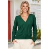 image:imageArachampCloz Womens Soft Cropped Cardigan Casual Lightweight Shrug Sweater TopsDeep Green