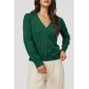 image:imageArachampCloz Womens Soft Cropped Cardigan Casual Lightweight Shrug Sweater TopsDeep Green