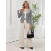 image:imageArachampCloz Womens Soft Cropped Cardigan Casual Lightweight Shrug Sweater TopsGray